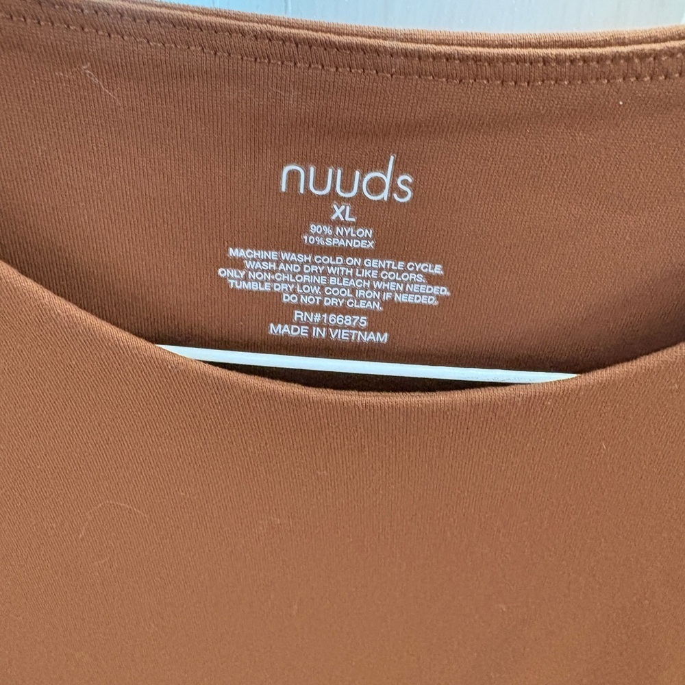 Nuuds Longsleeve Crewneck Bodysuit Brown Coffee Women’s XL - Picture 4 of 5